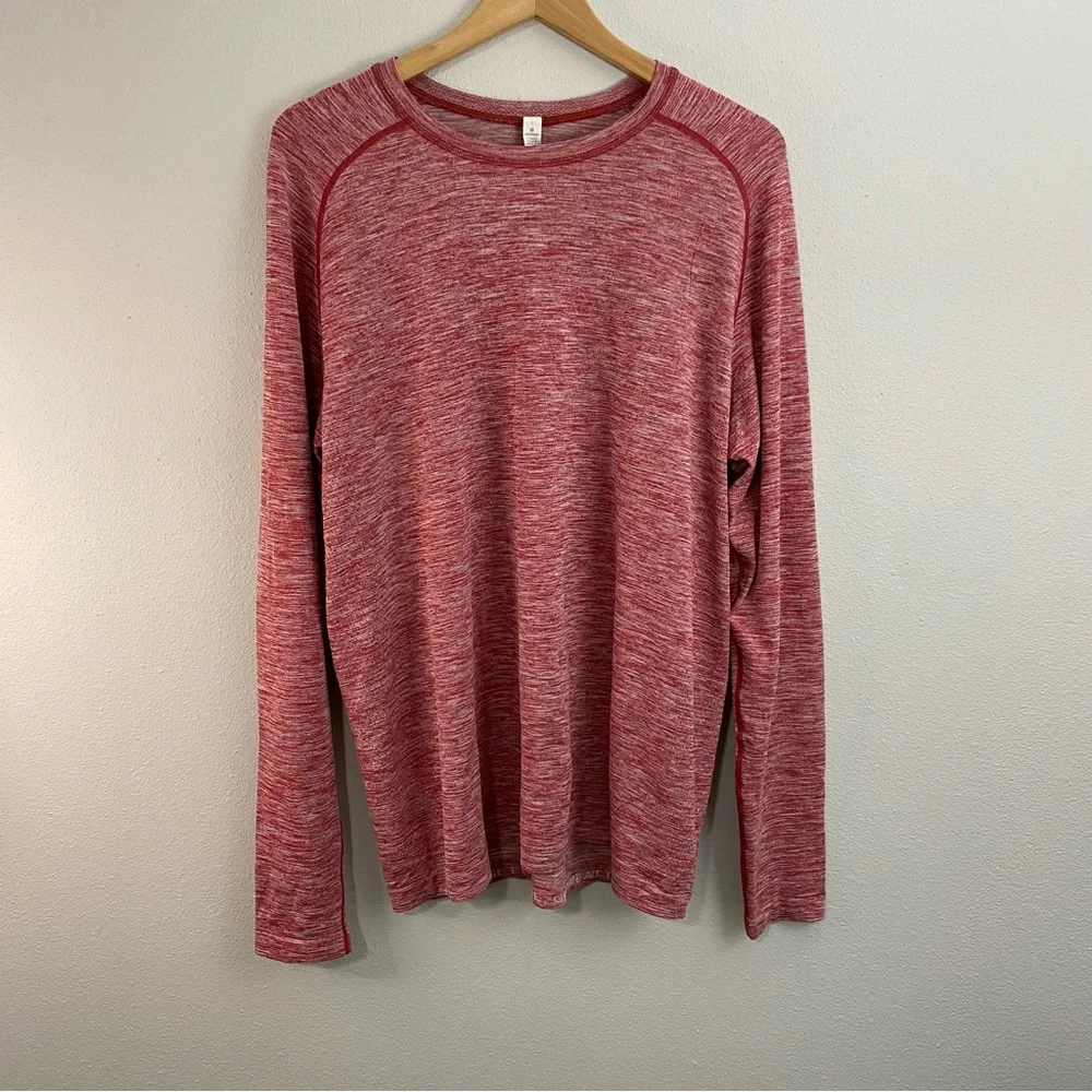 Lululemon Metal Vent Tech Surge‎ Red Heathered Long Sleeve Mens Large